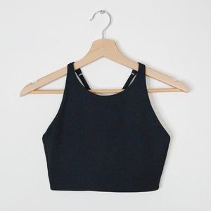 Girlfriend Collective Black Topanga Halter Sports Bra Black Small